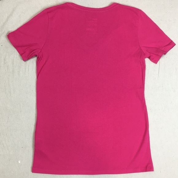 Nike V Neck Dri Fit Cotton blend Pink Tee - Picture 7 of 8